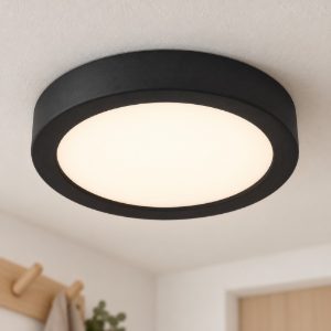 Eglo fueva 6 plafoniera led 7,5w cct 2700k 6500k 16,6cm moderna rotonda nera