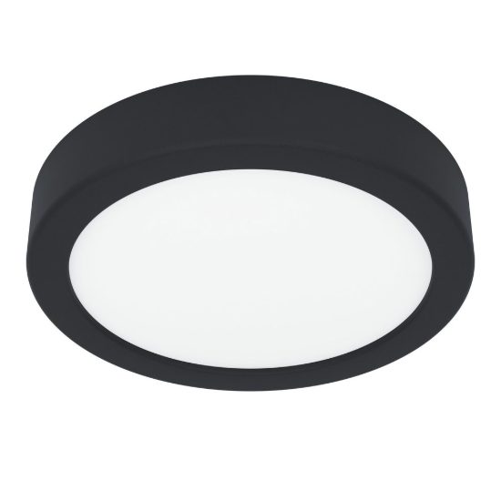 Eglo fueva 6 plafoniera led 7,5w cct 2700k 6500k 16,6cm moderna rotonda nera