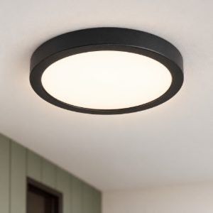 Eglo fueva 6 plafoniera led 11,5w cct 2700k 6500k 21,1cm moderna rotonda nera