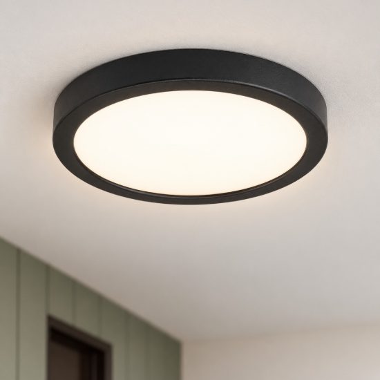 Eglo fueva 6 plafoniera led 11,5w cct 2700k 6500k 21,1cm moderna rotonda nera