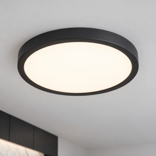 Eglo fueva 6 plafoniera led 14,2w cct 2700k 6500k 27,8cm moderna rotonda nera