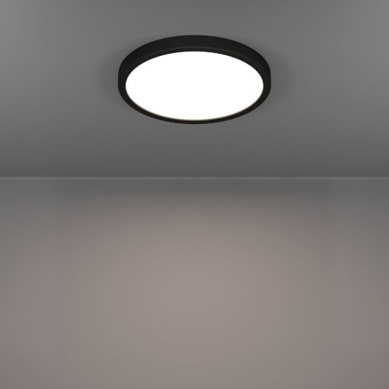 Eglo fueva 6 plafoniera led 14,2w cct 2700k 6500k 27,8cm moderna rotonda nera