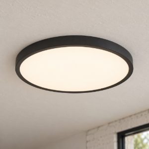 Eglo fueva 6 plafoniera led 17w cct 2700k 6500k 38,9cm per camera da letto moderna rotonda nera