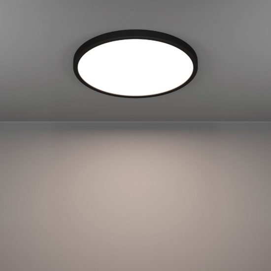 Eglo fueva 6 plafoniera led 17w cct 2700k 6500k 38,9cm per camera da letto moderna rotonda nera
