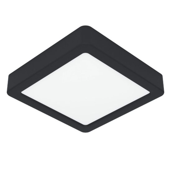 Eglo fueva 6 plafoniera led 7w cct 2700k 6500k 15cm moderna quadrata nera