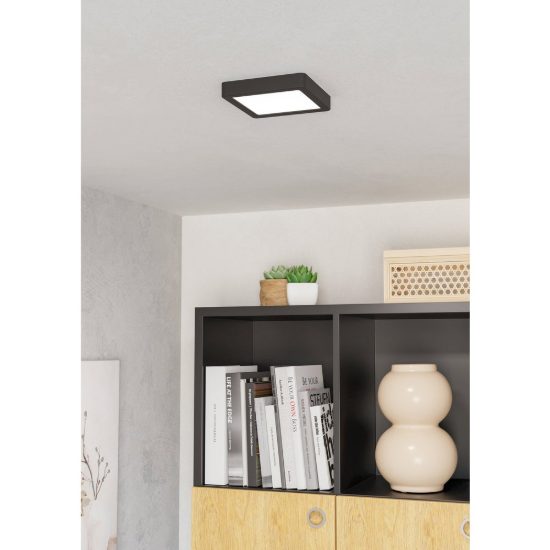Eglo fueva 6 plafoniera led 7w cct 2700k 6500k 15cm moderna quadrata nera