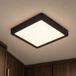 Eglo fueva 6 plafoniera led 10,5w cct 2700k 6500k 22cm moderna quadrata nera