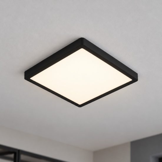 Eglo fueva 6 plafoniera led 13w cct 2700k 6500k 29cm moderna quadrata nera