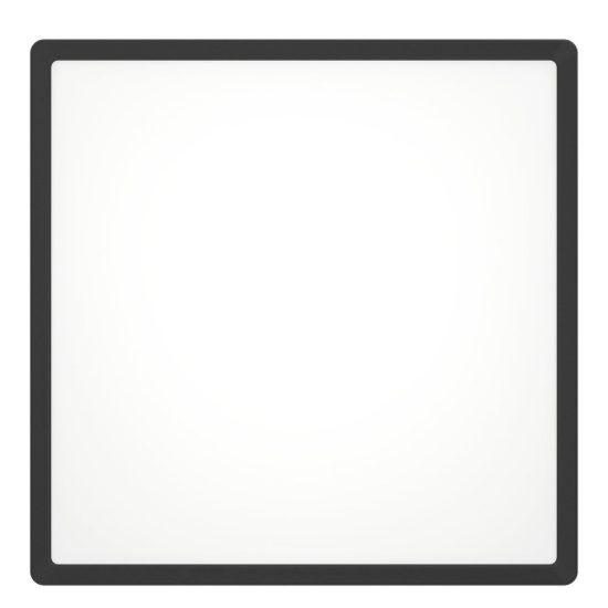 Eglo fueva 6 plafoniera led 17,5w cct 2700k 6500k 39cm per camera da letto moderna quadrata nera