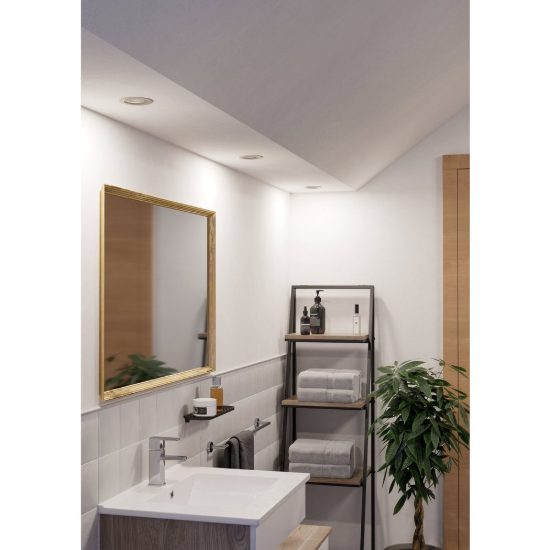 Eglo barranco gu10 set 3 faretti da incasso per cartongesso orientabili led 3x4,5w 4000k ip44 foro 6,8cm nichel opaco