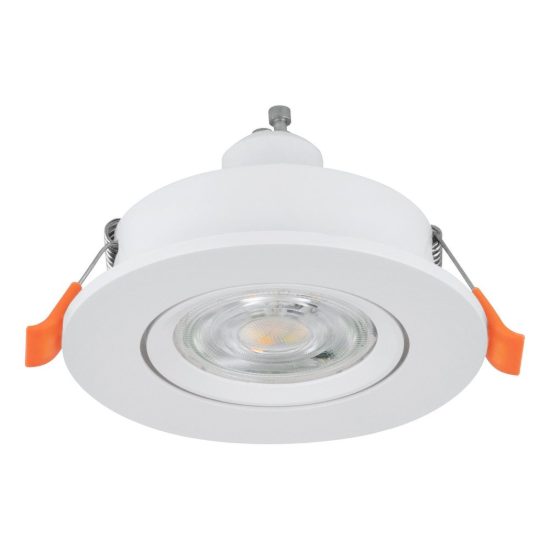 Eglo barranco gu10 faretto da incasso per cartongesso orientabile led 4,5w 4000k foro 6,8cm bianco