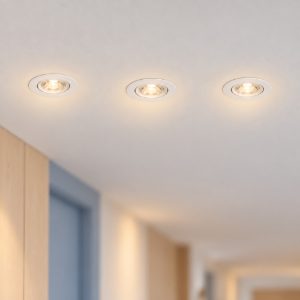 Eglo barranco gu10 set 3 faretti da incasso per cartongesso orientabili led 3x4,5w 4000k foro 6,8cm bianco