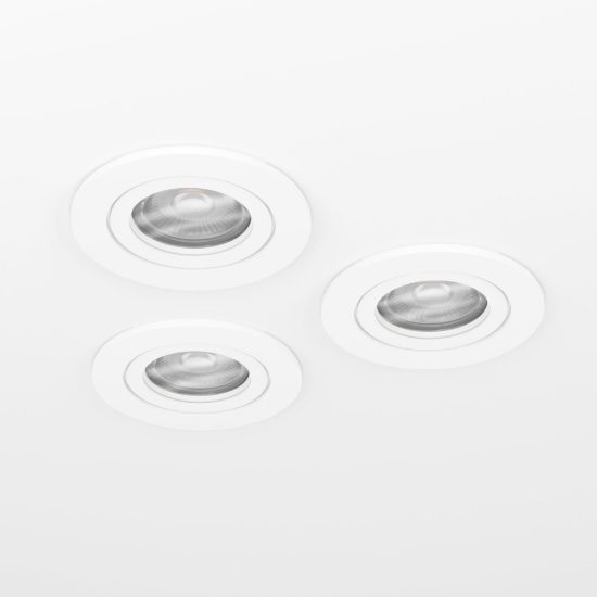 Eglo barranco gu10 set 3 faretti da incasso per cartongesso orientabili led 3x4,5w 4000k foro 6,8cm bianco
