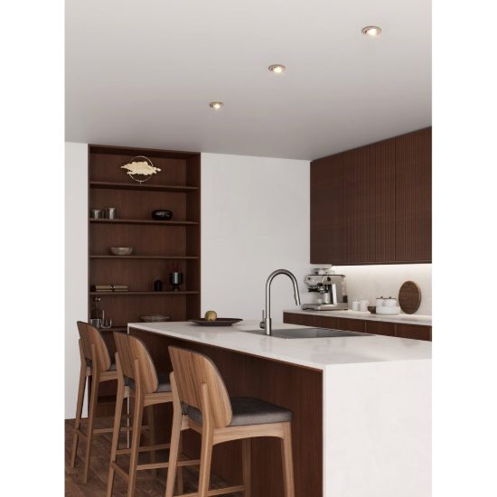 Eglo barranco gu10 faretto da incasso per cartongesso orientabile led 4,5w 4000k foro 6,8cm nichel opaco