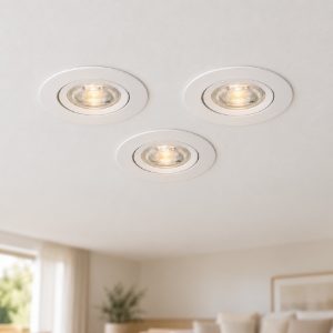 Eglo barranco set 3 faretti da incasso per cartongesso orientabili led 3x4,5w cct 2700k 6500k foro 6,8cm bianco