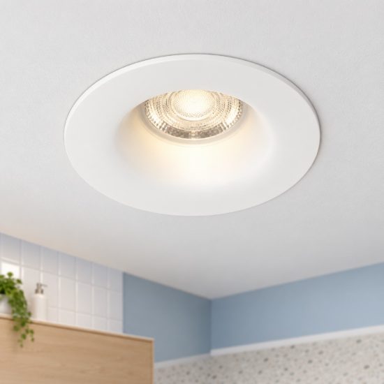 Eglo salabate faretto da incasso per cartongesso led 5w cct 2700k 6500k ip65 foro 6,8cm bianco
