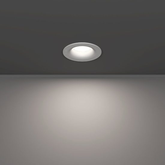 Eglo salabate faretto da incasso per cartongesso led 5w cct 2700k 6500k ip65 foro 6,8cm bianco