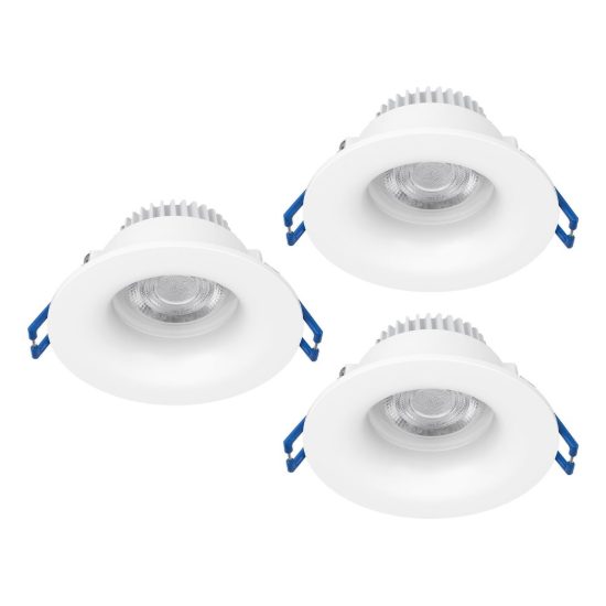 Eglo salabate set 3 faretti da incasso per cartongesso led 3x5w cct 2700k 6500k ip65 foro 6,8cm bianco