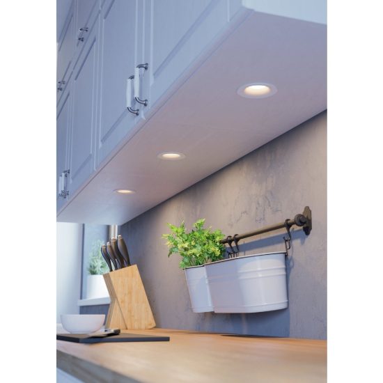 Eglo saliceto set 3 faretti da incasso per cartongesso led 3x4,8w 2700k foro 6,8cm bianco