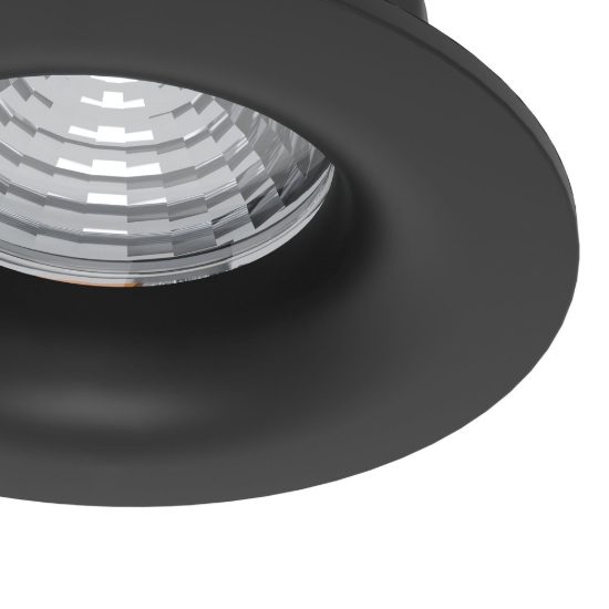 Eglo saliceto set 3 faretti da incasso per cartongesso led 3x4,8w 2700k foro 6,8cm nero