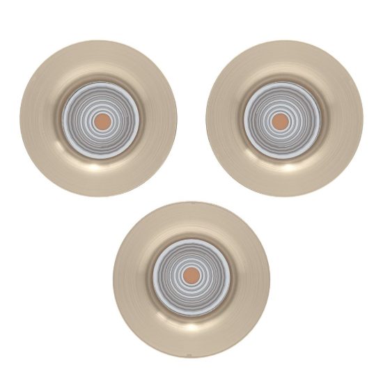 Eglo saliceto set 3 faretti da incasso per cartongesso led 3x4,8w 2700k foro 6,8cm nichel opaco