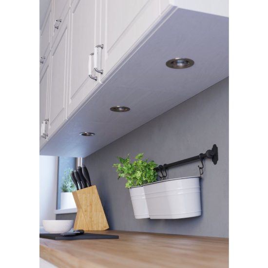 Eglo saliceto set 3 faretti da incasso per cartongesso led 3x4,8w 2700k foro 6,8cm nichel opaco