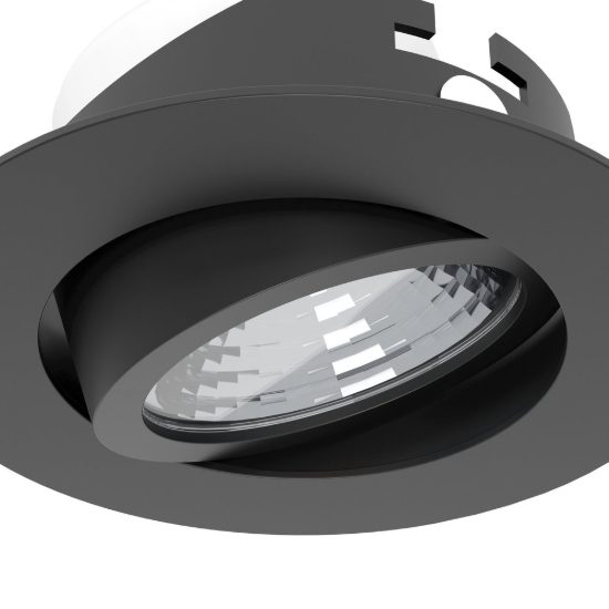 Eglo saliceto set 3 faretti da incasso per cartongesso orientabili led 3x6,4w 4000k foro 6,8cm nero