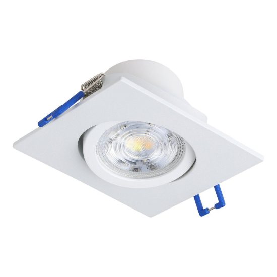 Eglo saliceto set 3 faretti da incasso per cartongesso orientabili led 3x4,8w 2700k quadrato foro 6,8cm bianco