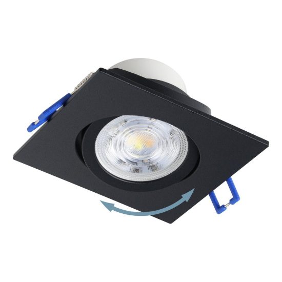 Eglo saliceto set 3 faretti da incasso per cartongesso orientabili led 3x4,8w 2700k quadrato foro 6,8cm nero