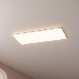 Eglo moradillo plafoniera led 36,5w cct 2700k 6500k 119,5cm per soggiorno moderna bianca