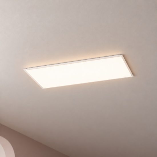 Eglo moradillo plafoniera led 36,5w cct 2700k 6500k 119,5cm per soggiorno moderna bianca