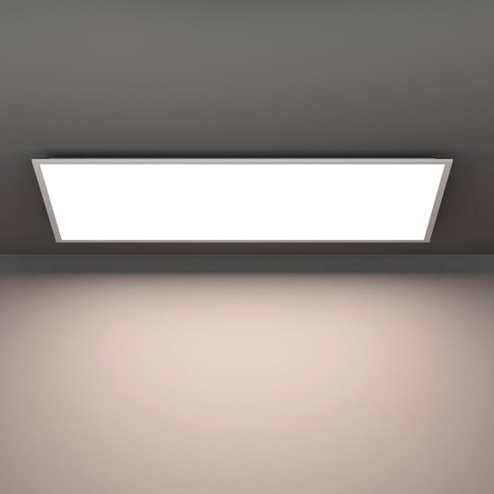 Eglo moradillo plafoniera led 36,5w cct 2700k 6500k 119,5cm per soggiorno moderna bianca