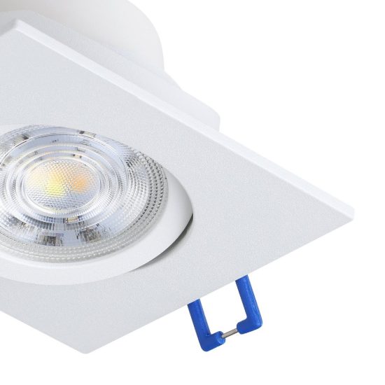 Eglo saliceto set 3 faretti da incasso per cartongesso orientabili led 3x6,4w 4000k quadrato foro 6,8cm bianco
