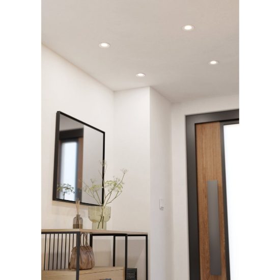 Eglo saliceto faretto da incasso per cartongesso led 6,4w 4000k foro 6,8cm bianco