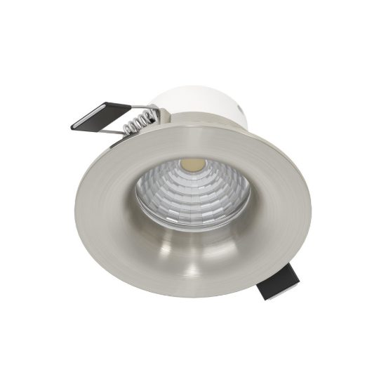 Eglo saliceto faretto da incasso per cartongesso led 6,4w 4000k foro 6,8cm nichel opaco