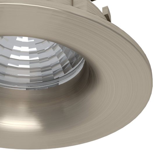 Eglo saliceto faretto da incasso per cartongesso led 6,4w 4000k foro 6,8cm nichel opaco