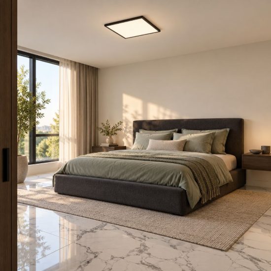 Eglo moradillo plafoniera led 18,8w cct 2700k 6500k 39,3cm per camera da letto moderna nera