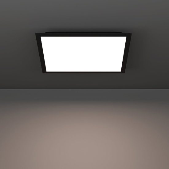 Eglo moradillo plafoniera led 18,8w cct 2700k 6500k 39,3cm per camera da letto moderna nera
