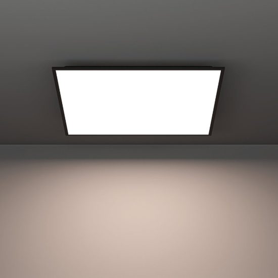 Eglo moradillo plafoniera led 32,5w cct 2700k 6500k 59,5cm per soggiorno moderna nera