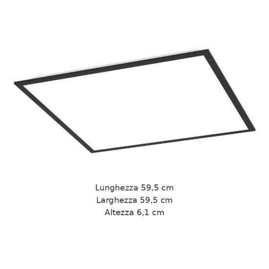 Eglo moradillo plafoniera led 32,5w cct 2700k 6500k 59,5cm per soggiorno moderna nera