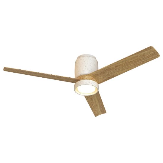 Ventilatore da soffitto bianco legno con luce con telecomando led 19w cct 3000k 5000k dimmerabile