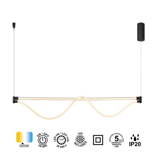 Lampadario moderno led cct 3000k 5000k dimmerabile 48cm bianca