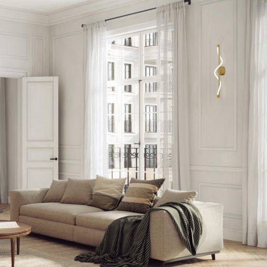 Applique da parete moderna oro per soggiorno led 7w 3000k 10cm