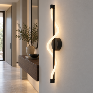 Applique da parete moderna per soggiorno nera led 7w 3000k