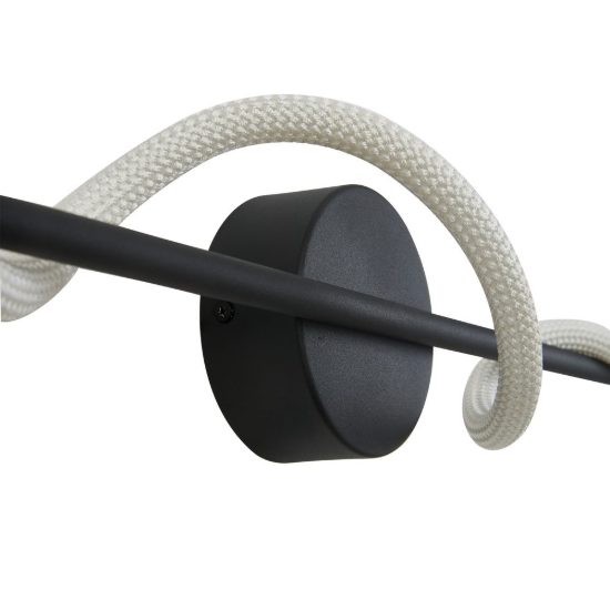 Applique da parete moderna per soggiorno nera led 7w 3000k