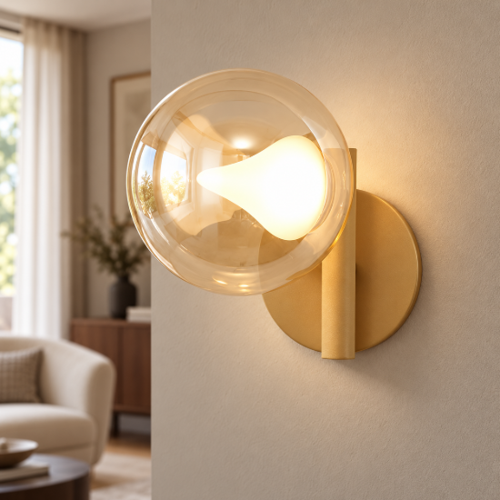 Applique da parete oro per sala da pranzo led 6w 3000k 17cm