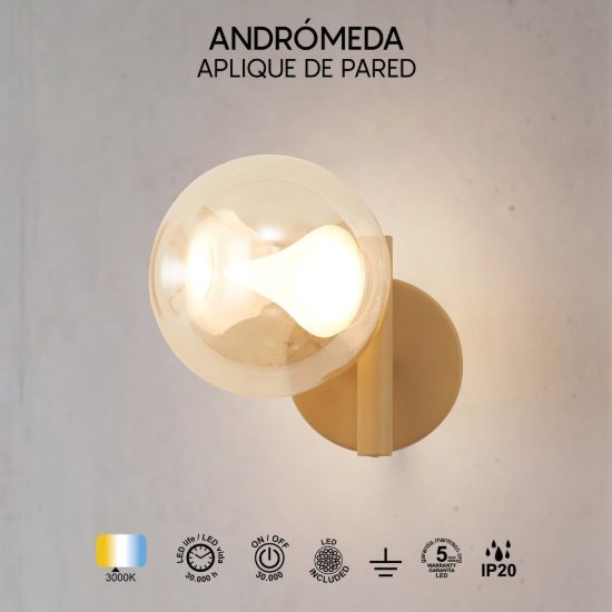 Applique da parete oro per sala da pranzo led 6w 3000k 17cm