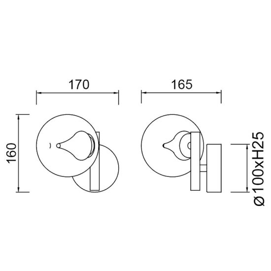Applique da parete oro per sala da pranzo led 6w 3000k 17cm