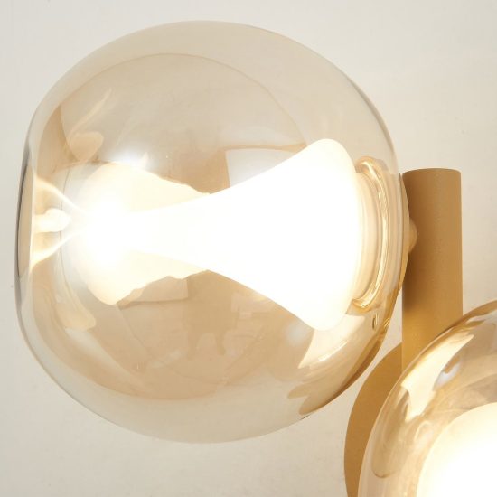 Applique da parete moderna oro doppio sfera vetro led 3000k