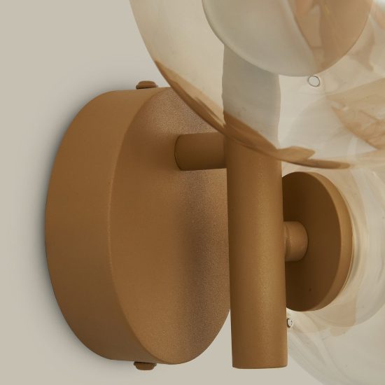 Applique da parete moderna oro doppio sfera vetro led 3000k